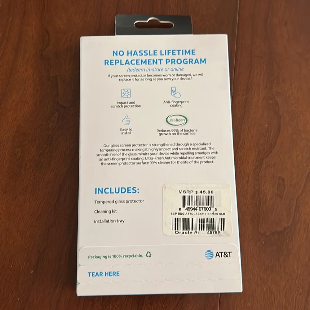 NWT Tempered glass screen protector w/ installation tray iPhone11 Pro Max/Xs Max
